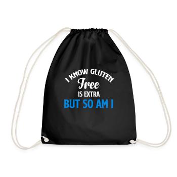 I know that gluten-free is extra, but I'm - Drawstring Bag - black - Front