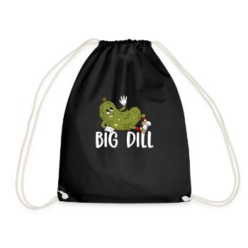 Big Dill Pickle Puns Fermented Canned Veggie - Drawstring Bag - black - Front