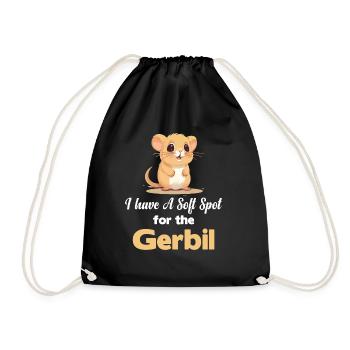 I have a weakness for the gerbil - Drawstring Bag - black - Front
