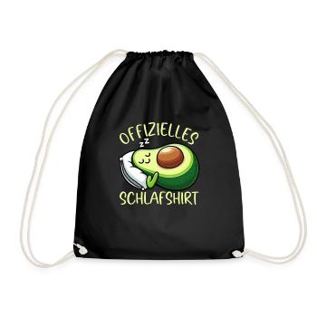 Offizielles Schlafshirt Lustige Avocado Pyjama - Turnbeutel - Schwarz - Vorne