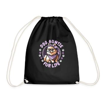 Pomeranian Dog Aunt For Life - Drawstring Bag - black - Front