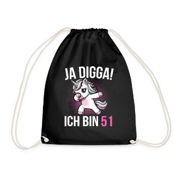 Cadeau Licorne Femme 51e Anniversaire - Sac de sport léger - noir - Devant