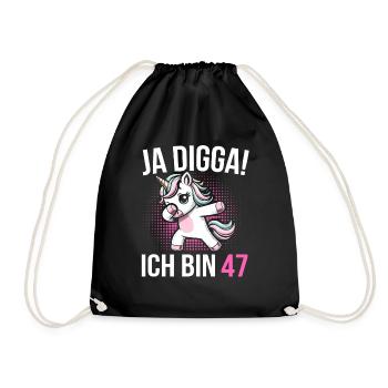 Cadeau Licorne Femme 47e Anniversaire - Sac de sport léger - noir - Devant