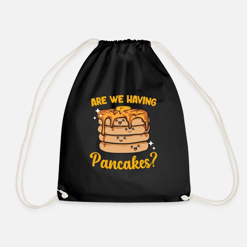 Pancake Breakfast Pancakes - Drawstring Bag - black