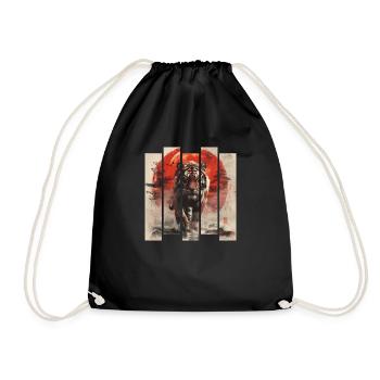 Tigre japonais rétro des années 80 - Sac de sport léger - noir - Devant