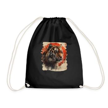 Tigre japonais rétro des années 80 - Sac de sport léger - noir - Devant