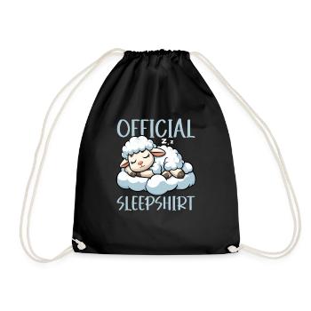 Official Sleep Shirt Funny Sheep Pajamas - Drawstring Bag - black - Front