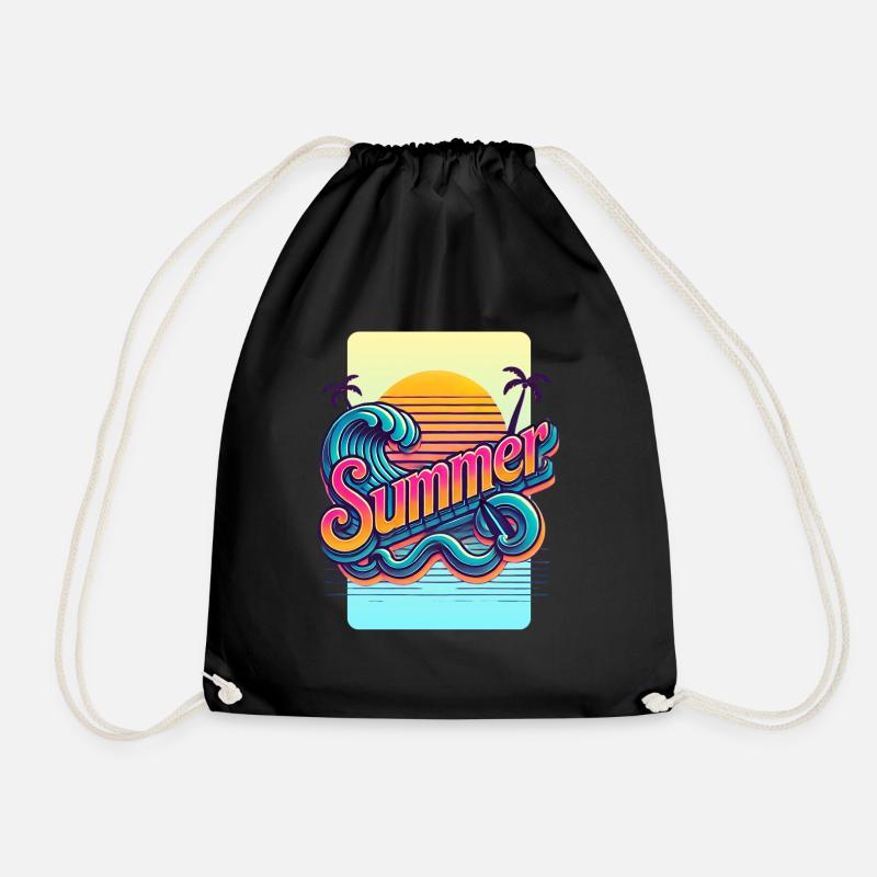 Summer - Drawstring Bag - black