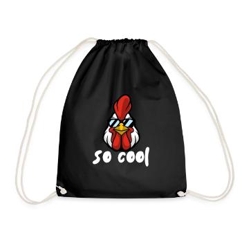 Rooster with Shades - Drawstring Bag - black - Front