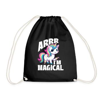 Arrr I'm Magical - Unicorn Lover Buccaneer - Drawstring Bag - black - Front