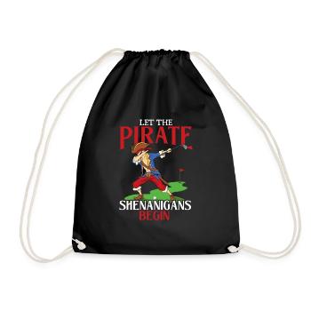 Let The Pirate Shenanigans Begin - Buccaneer - Drawstring Bag - black - Front