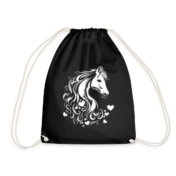 Cœur de cheval - Sac de sport léger - noir - Devant