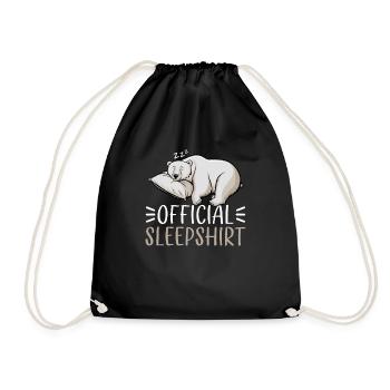 Eisbär Offizielles Schlafshirt Lustiges Eisbär - Turnbeutel - Schwarz - Vorne