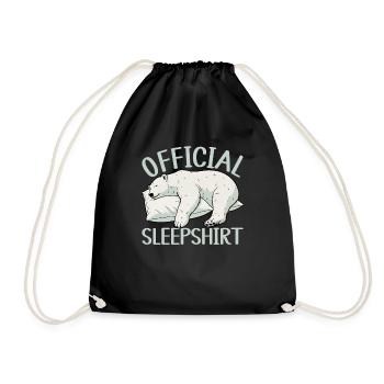 Eisbär Offizielles Schlafshirt Lustiges Eisbär - Turnbeutel - Schwarz - Vorne