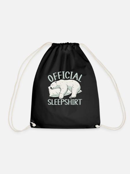 Eisbär Offizielles Schlafshirt Lustiges Eisbär - Turnbeutel - Schwarz