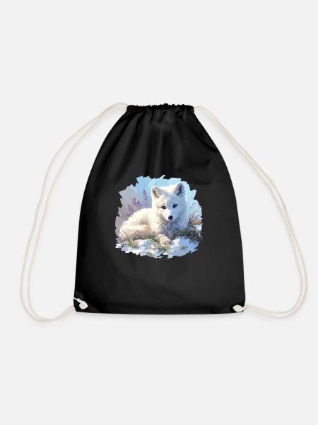 Arctic Fox Polarfüchse Polarfuchs - Turnbeutel - Schwarz