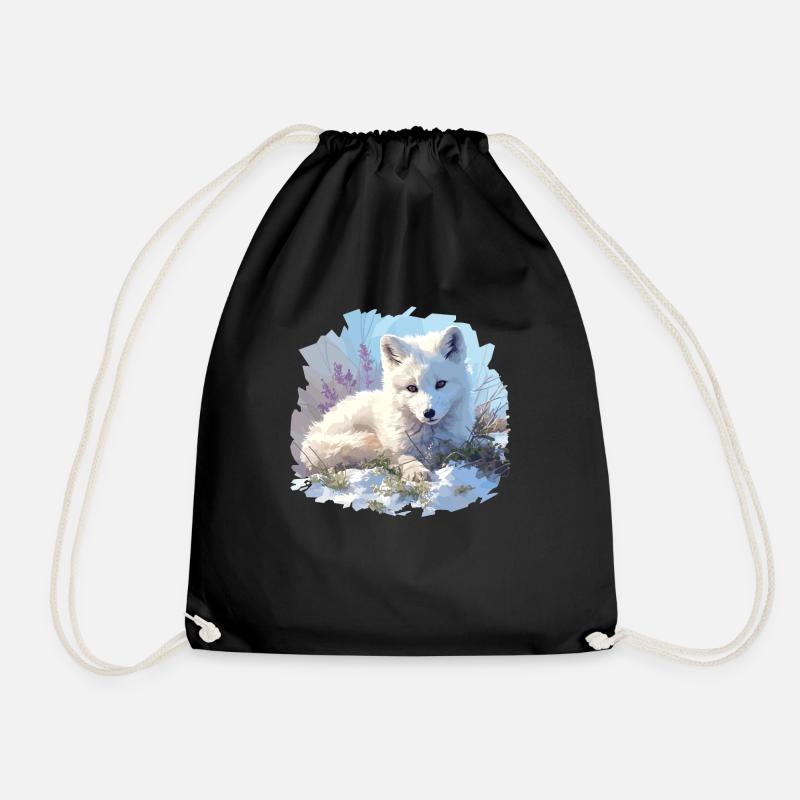 Arctic Fox Polarfüchse Polarfuchs - Turnbeutel - Schwarz