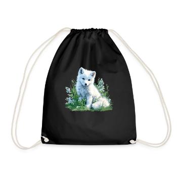 Renard arctique Polarfüchse Polarfuchs - Sac de sport léger - noir - Devant