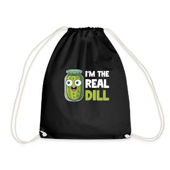 I'm The Real Dill Pickle Fermented Canned Veggie - Drawstring Bag - black - Front