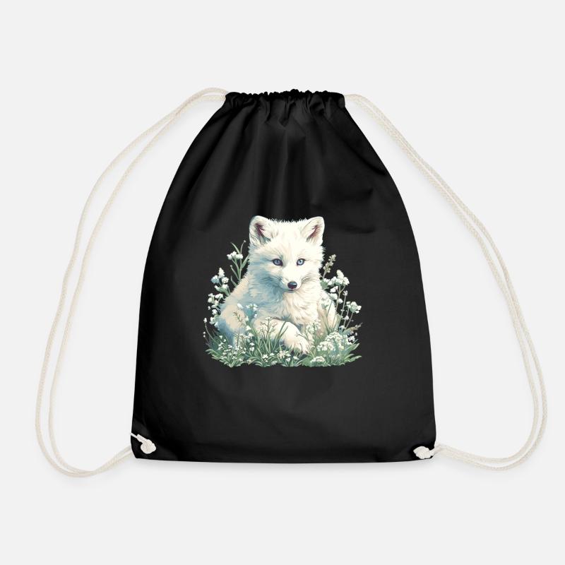 Arctic Fox Polarfüchse Polarfuchs - Turnbeutel - Schwarz