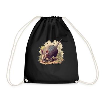 Armadillo Gürteltiere Gürteltier - Turnbeutel - Schwarz - Vorne