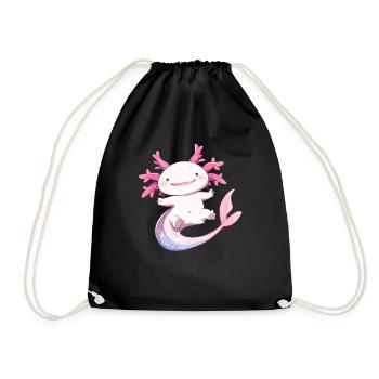 Axolotl - Drawstring Bag - black - Front
