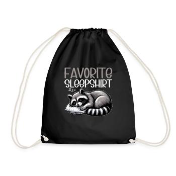 Offizielles Schlafshirt Lustiger Waschbär - Turnbeutel - Schwarz - Vorne