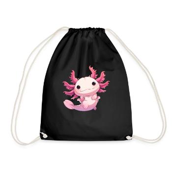 Axolotl - Drawstring Bag - black - Front