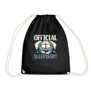 Official Sleep Shirt Funny Shark Pajamas - Drawstring Bag - black - Front