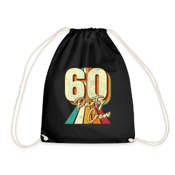 60 Birthday 60 Party Crew Squad 60th Bday Party - Drawstring Bag - black - Front