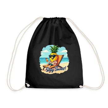 PINEAPPLE - Drawstring Bag - black - Front