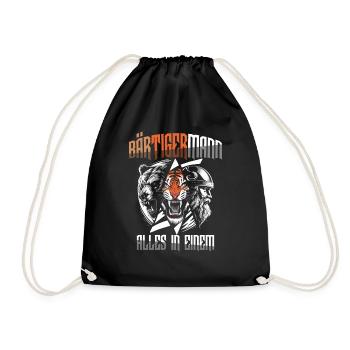 Homme barbu tout en un Viking - Sac de sport léger - noir - Devant