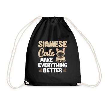 Chat siamois Chat siamois - Sac de sport léger - noir - Devant