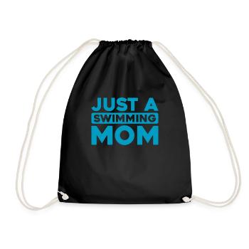 Swimming Swimmer Just A Swimming Mom - Drawstring Bag - black - Front
