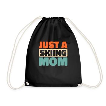 Skifahren Apres Ski Just A Skiing Mom - Turnbeutel - Schwarz - Vorne
