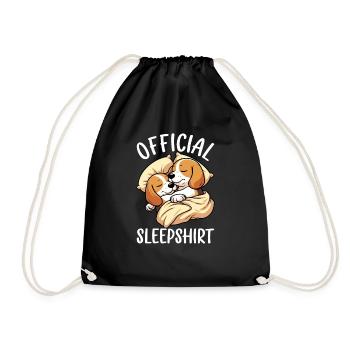 Offizielles Schlafshirt Lustiger Beagle Hund - Turnbeutel - Schwarz - Vorne