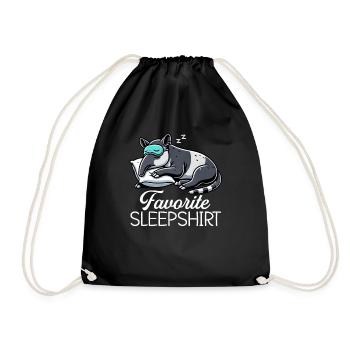 Offizielles Schlafshirt Lustiger Tapir Pyjama - Turnbeutel - Schwarz - Vorne