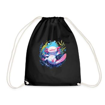 Axolotl - Drawstring Bag - black - Front