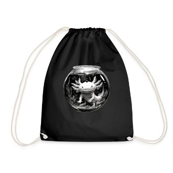 Axolotl - Drawstring Bag - black - Front