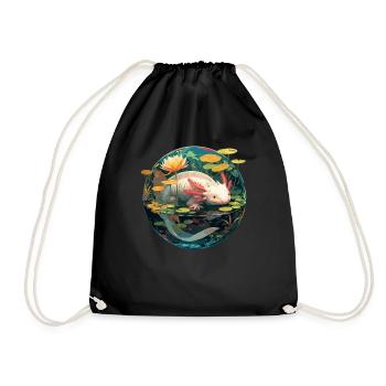 Axolotl - Drawstring Bag - black - Front