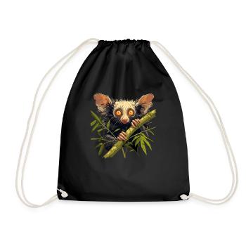 Aye-Aye Finger Animals Finger Animal - Drawstring Bag - black - Front