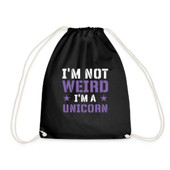 I'm Not Weird - Mythical Animal Rainbow Unicorn - Drawstring Bag - black - Front