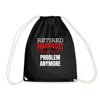 Retired pharmacist is no longer mine - Drawstring Bag - black - Front