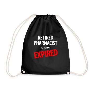 Retired pharmacist, retired, not - Drawstring Bag - black - Front