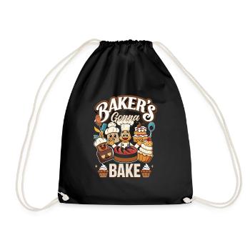 Bake the world a better place - Drawstring Bag - black - Front