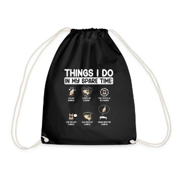 Siamese Cat Siamese Cat - Drawstring Bag - black - Front