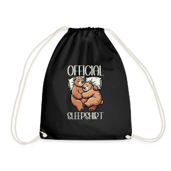 Offizielles Schlafshirt Lustiger Grizzly Bär - Turnbeutel - Schwarz - Vorne