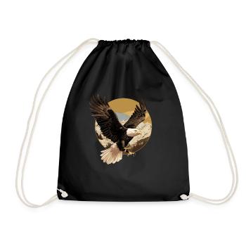 Pygargue à tête blanche Weißkopfseeadler - Sac de sport léger - noir - Devant