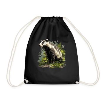 Badger Dachse Dachs - Turnbeutel - Schwarz - Vorne