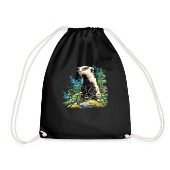 Badger Dachse Dachs - Turnbeutel - Schwarz - Vorne